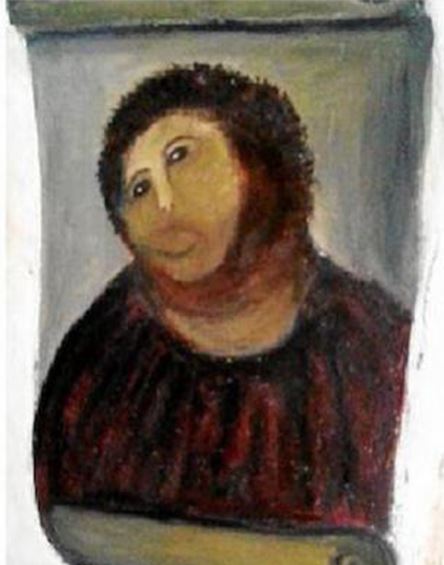 ボルハの教会のフレスコ画「この人を見よ」修復後
